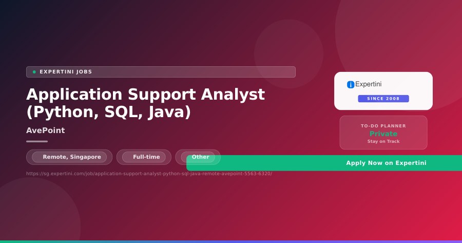 Application Support Analyst (Python, SQL, Java) at AvePoint, Remote — Apply Now