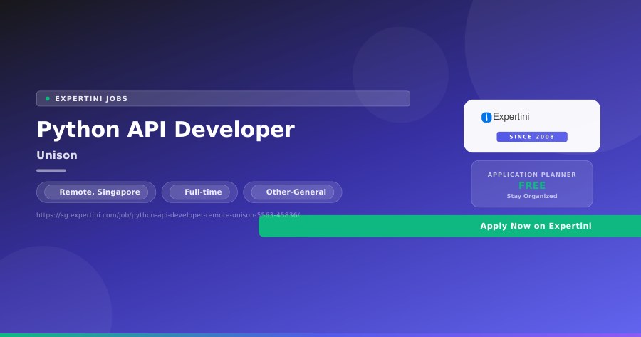 Python API Developer at Unison, Remote — Apply Now