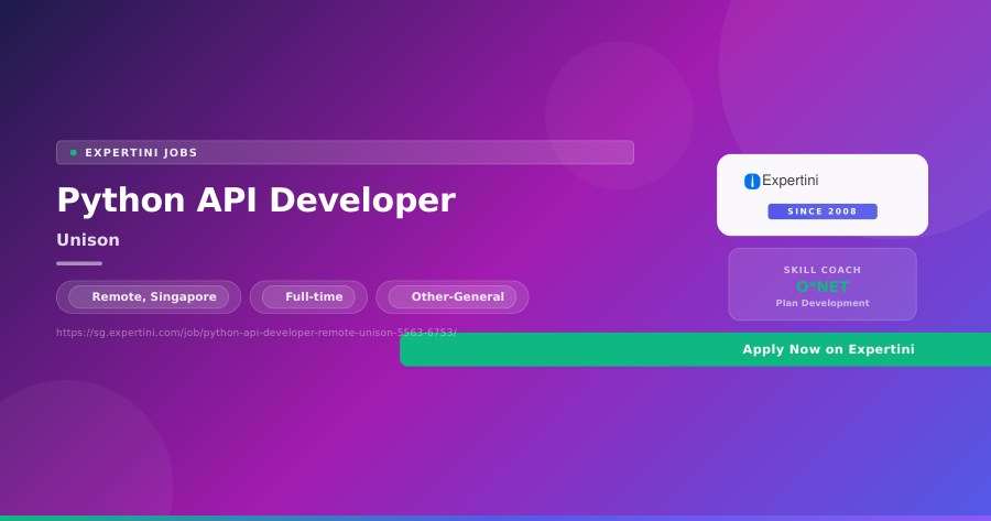 Python API Developer at Unison, Remote — Apply Now